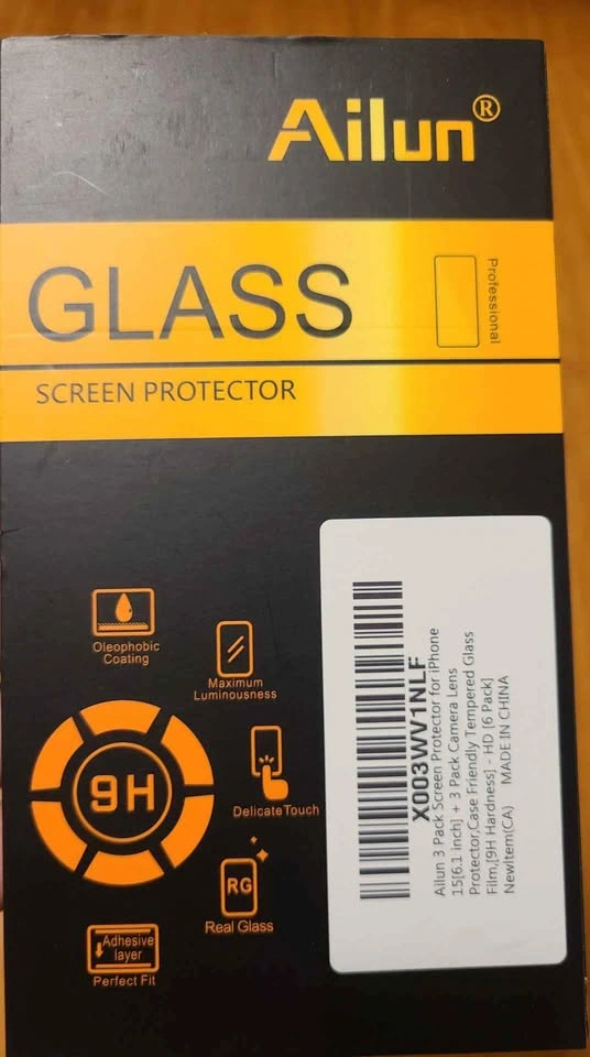 iPhone 15 tempered glass and lens protector, pack of 2
