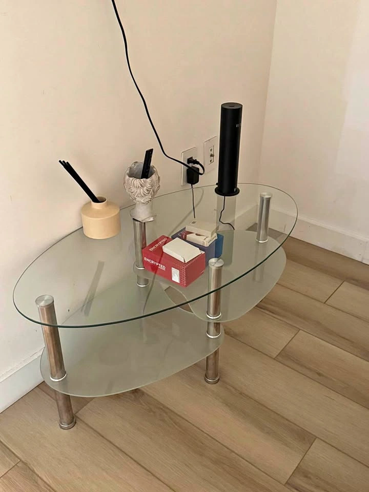 Mid century modern glass coffee table