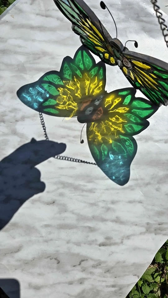 Butterfly stained glass suncatcher