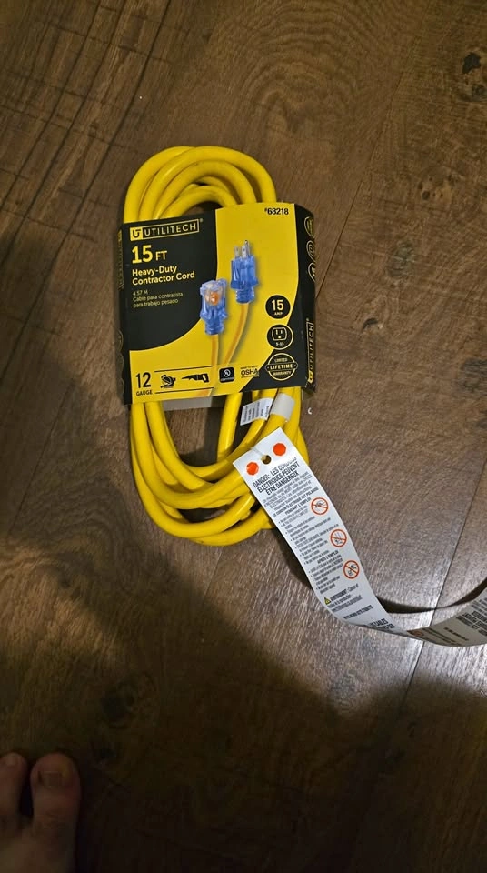 UTILITECH 15 FT 12 Gauge 15 Amp Heavy-Duty Contractor Cord