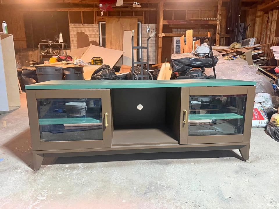 5 ft Green and Brown TV Stand