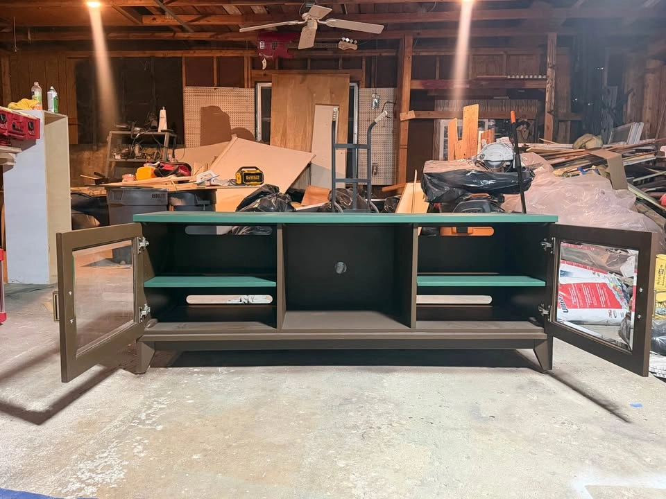 5 ft Green and Brown TV Stand - photo 2