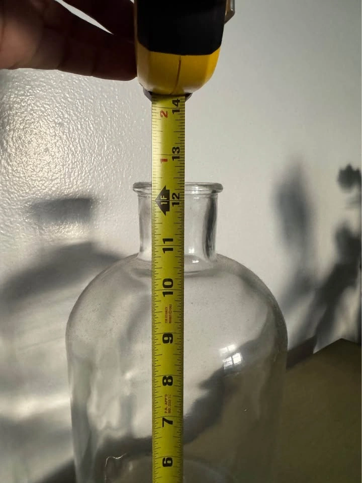 7” WIDE NECK CLEAR GLASS VASE - photo 3
