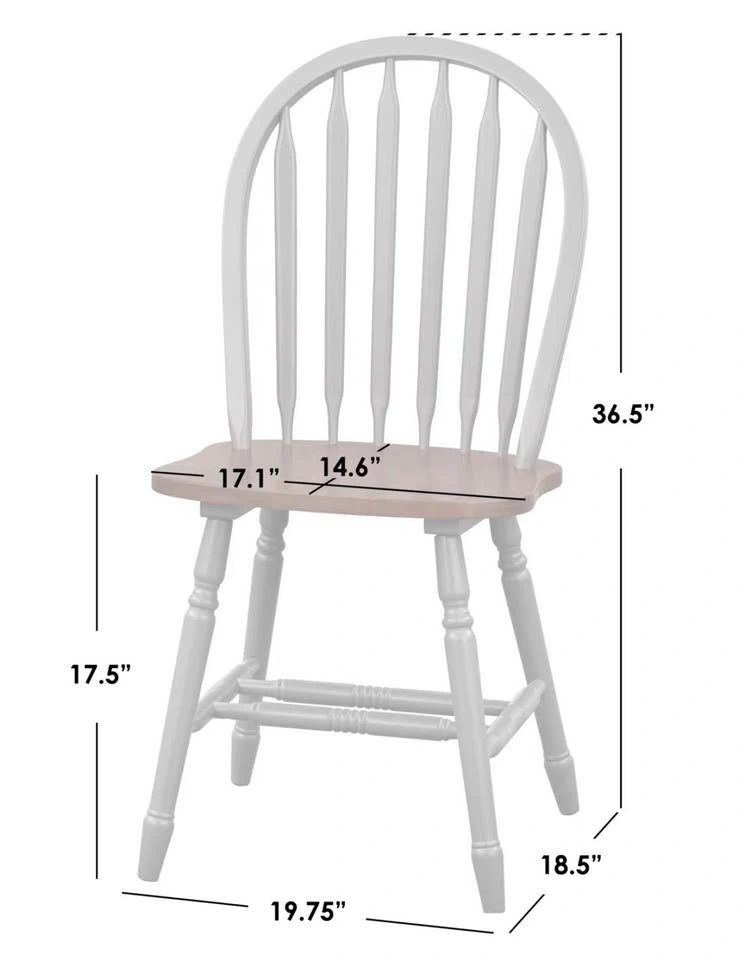 Set of 2 Tolman Solid Wood Windsor Chairs – White/Natural - photo 4
