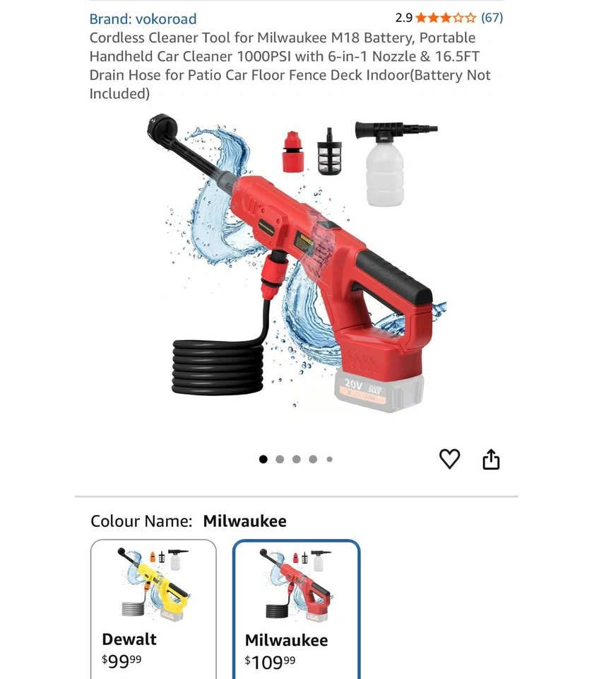 Cordless Pressure Washer - Milwaukee M18 batteries - New unused - photo 4