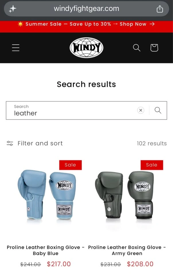 WINDY 12oz Genuine Leather Boxing Gloves – Metallic Purple - photo 2