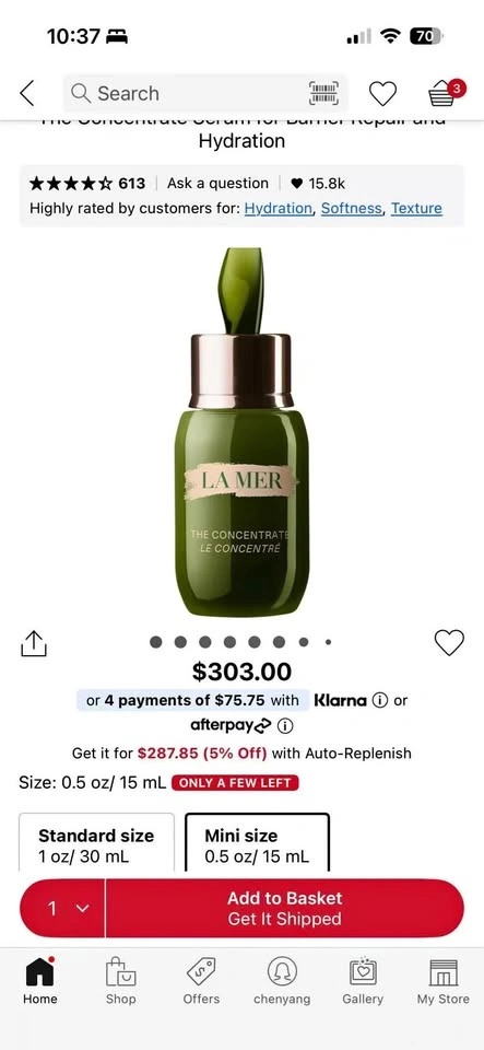 La Mer The Concentrate Serum 0.5oz/15ml - Brand New