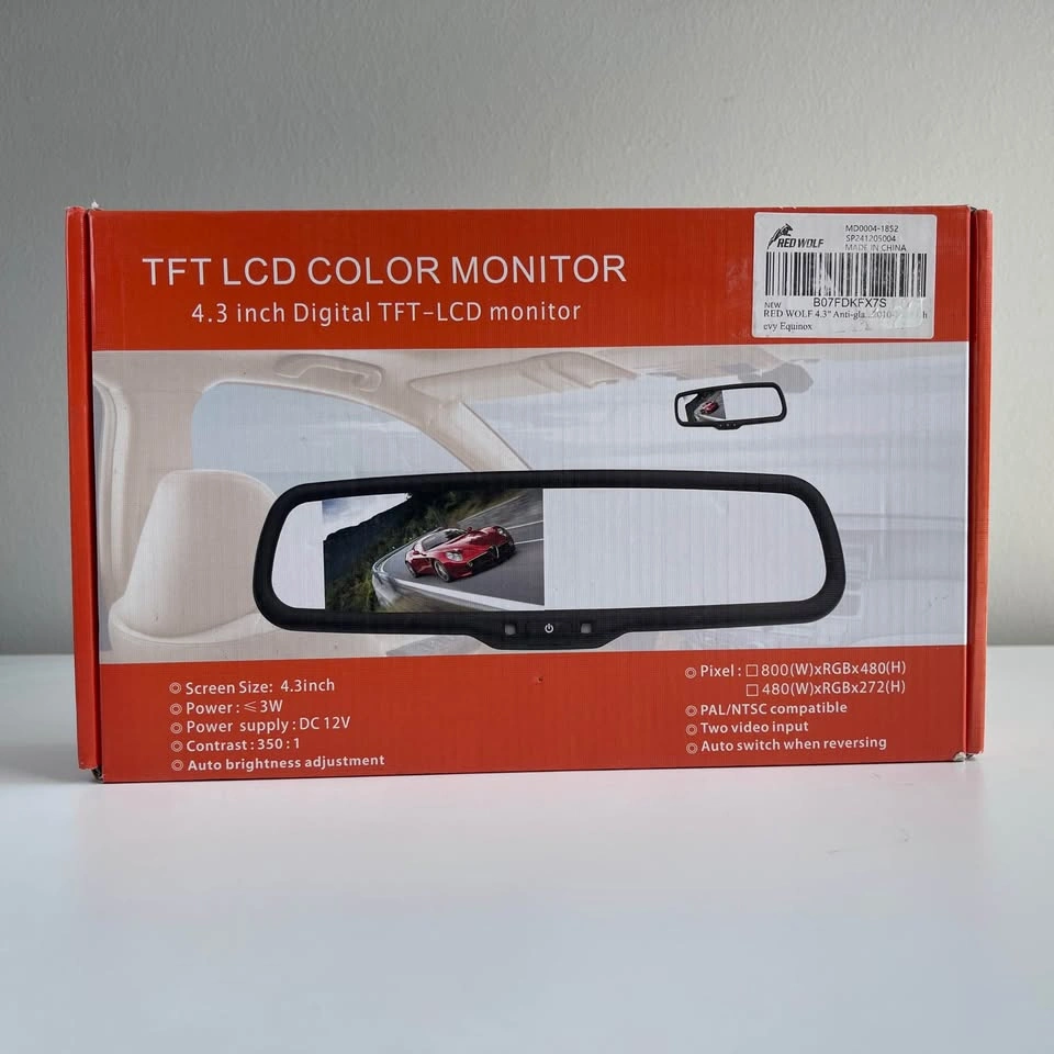 Rear View Backup Mirror / Monitor - RED WOLF 4.3" Anti-glare - photo 2