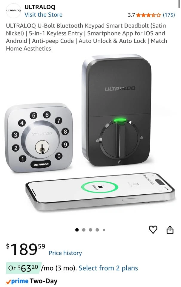 Smart Home Door Lock - App, Alexa, Google, Keypad - NEW - photo 2