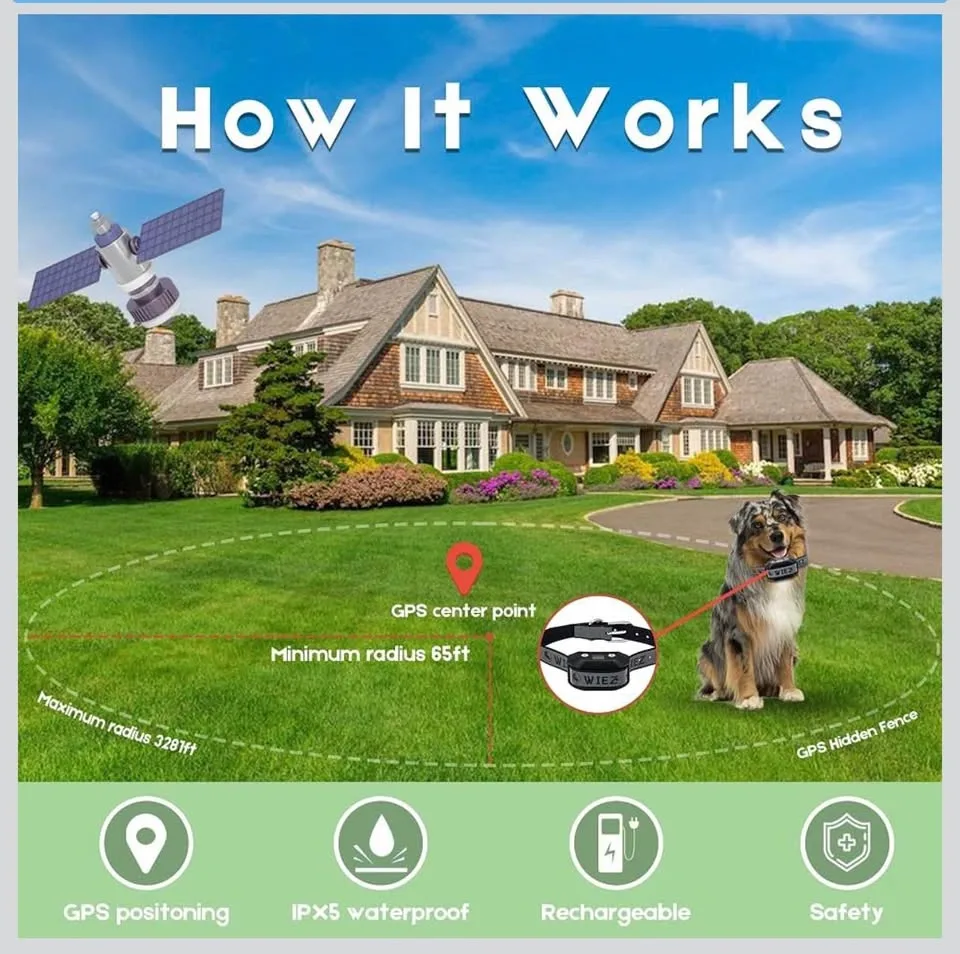 GPS Wireless Dog Fence System - WIEZ D020 - Like New - photo 2