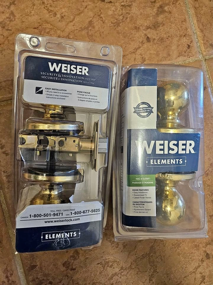 Weiser Elements Gold Door Knobs
