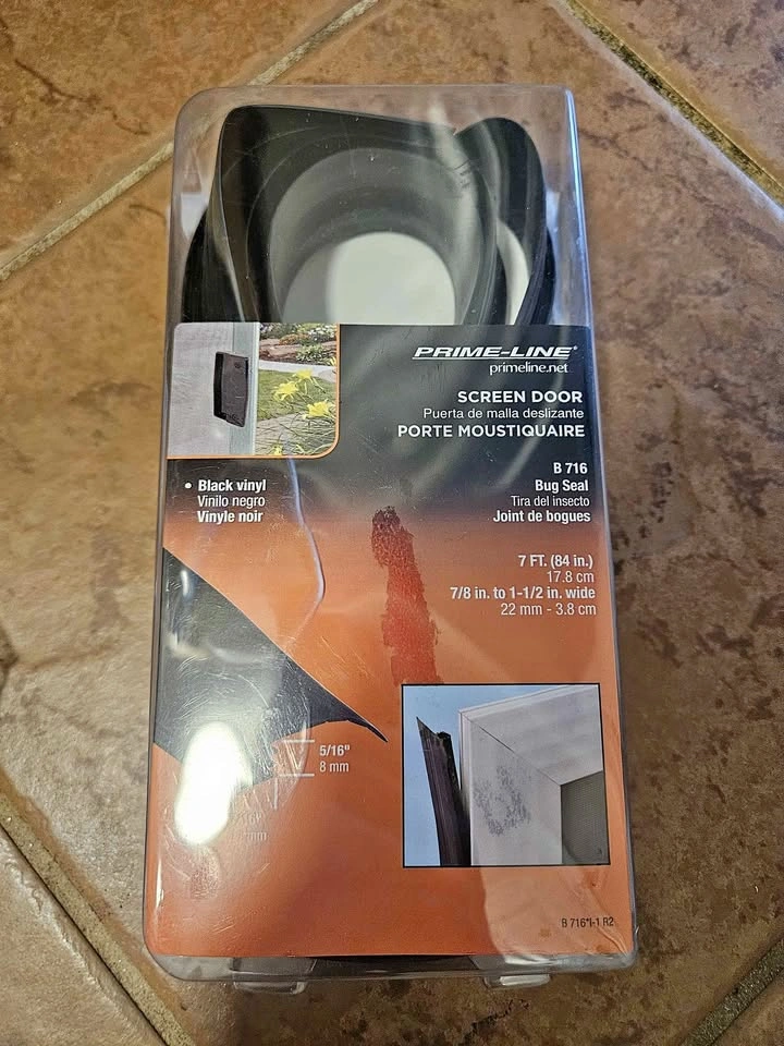 PRIME-LINE B 716 Black Vinyl Screen Door Bug Seal 7 FT