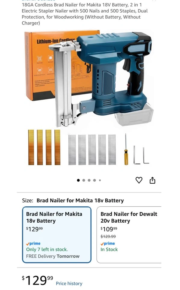 Cordless Brad Nailer and Stapler - photo 2