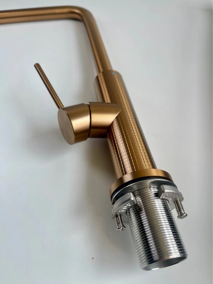 New Modern Brushed Gold Kitchen Faucet - Hot & Cold - photo 3
