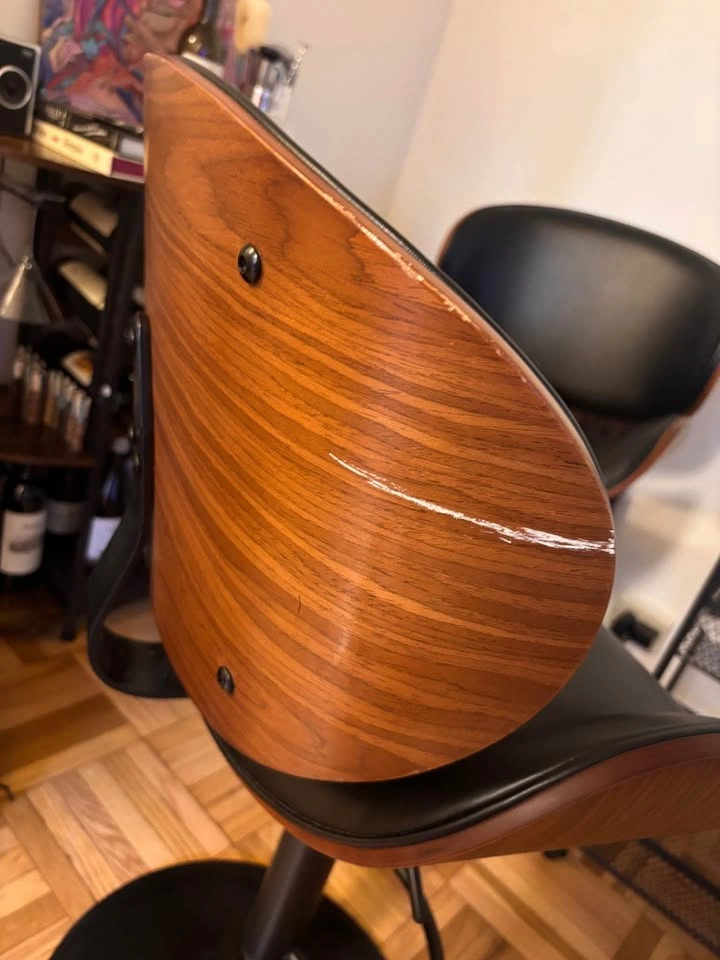 Pair of Mid-Century Modern Style Swivel Bar Stools - photo 4