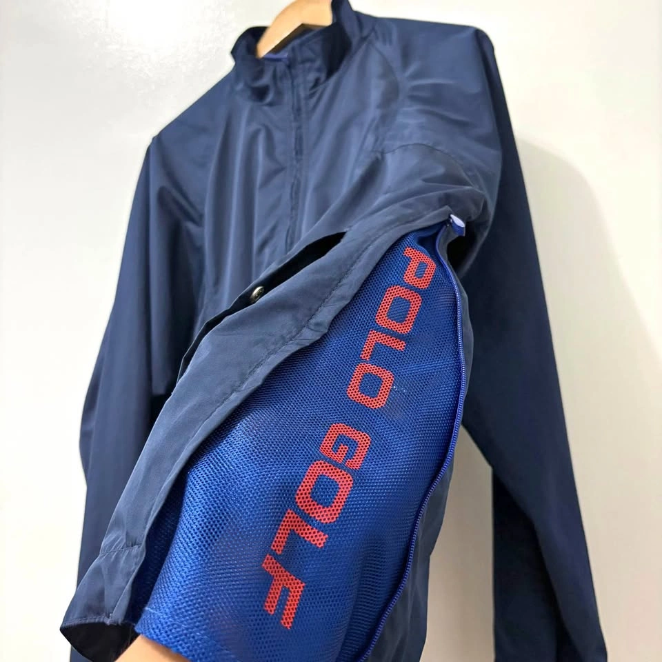 Polo Golf Navy Blue 1/4 Zip Windbreaker Jacket