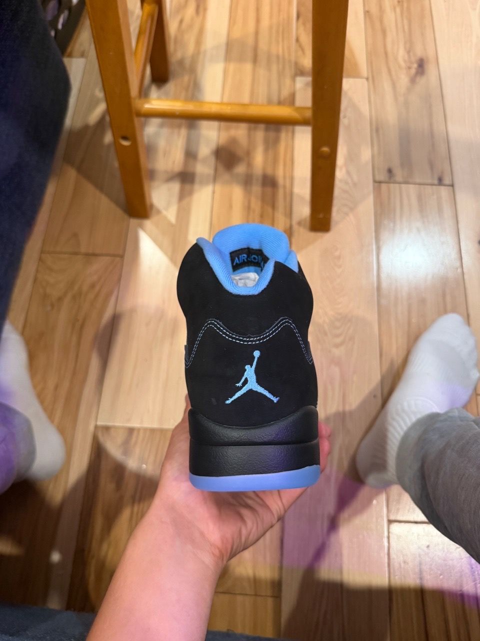 Air Jordan 5 Black University Blue Sneaker - photo 2