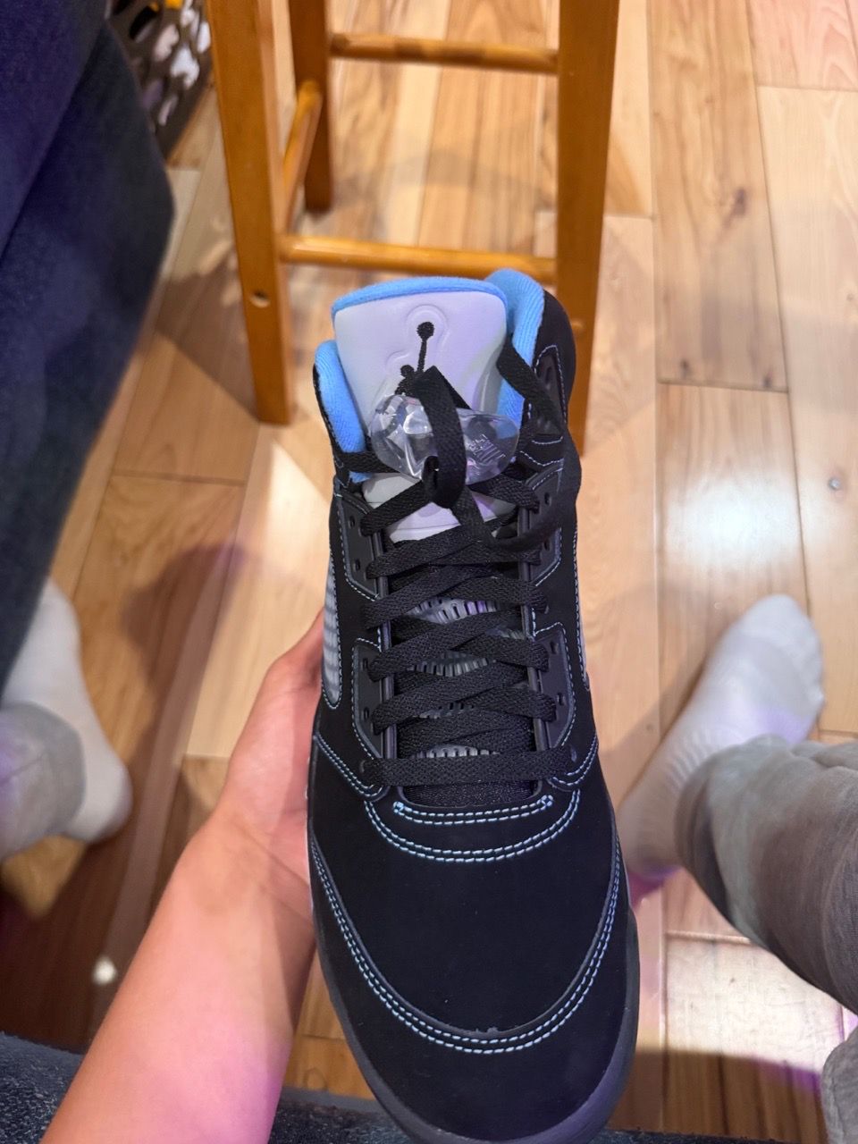 Air Jordan 5 Black University Blue Sneaker - photo 4