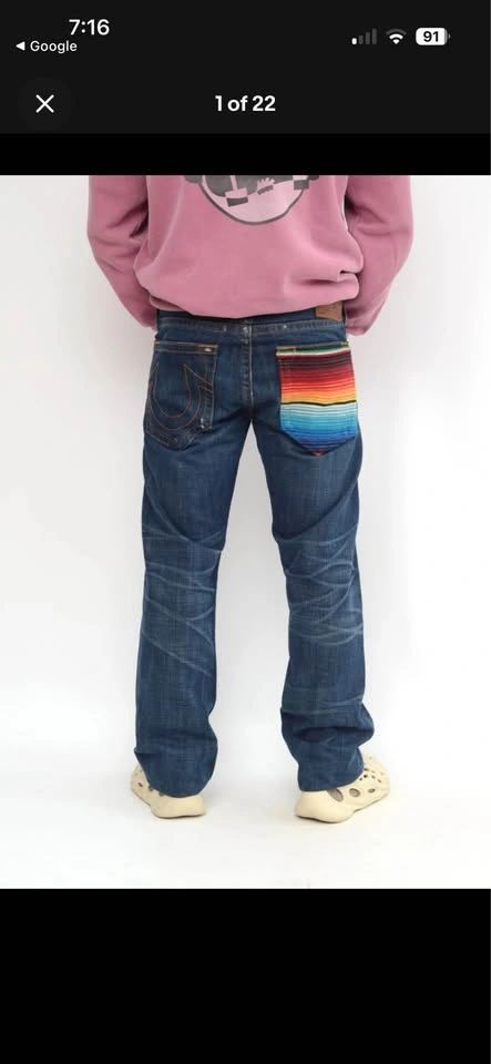 True Religion Blanket Multi Color Pocket Jeans - photo 2