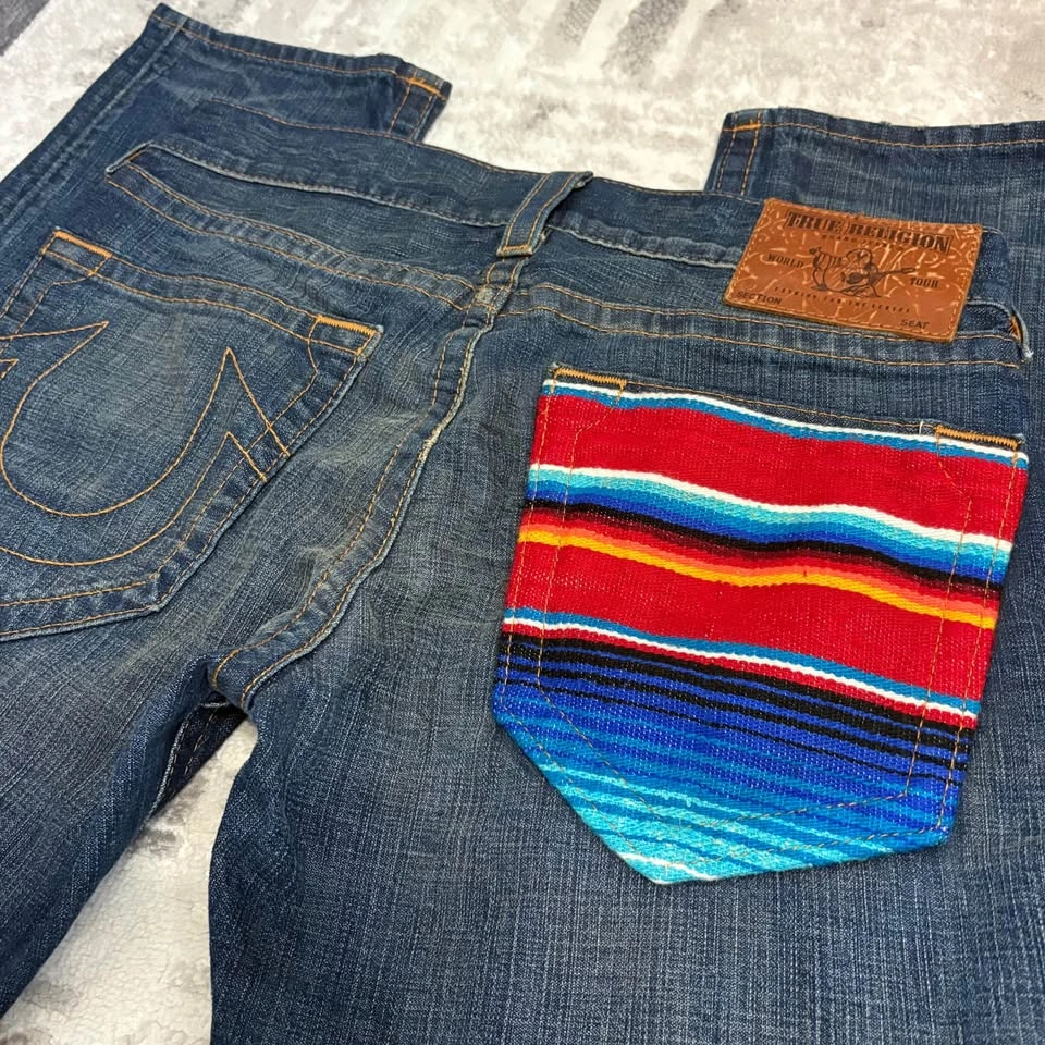 True Religion Blanket Multi Color Pocket Jeans - photo 4