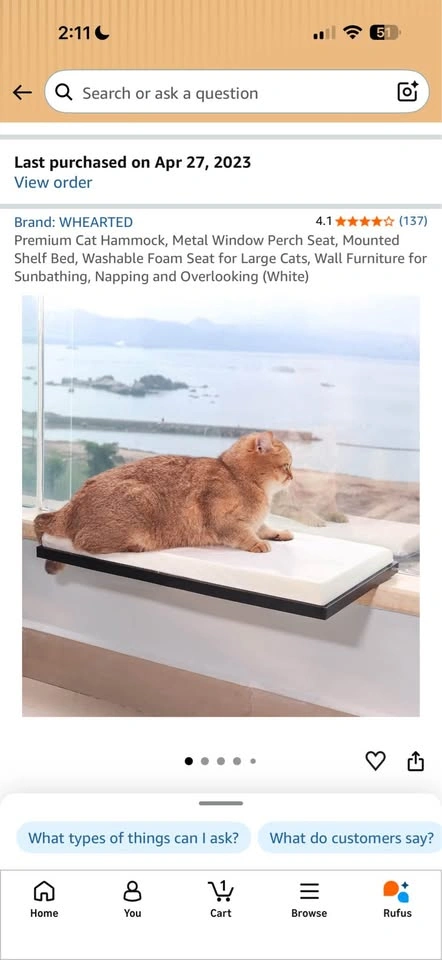 Cat Metal Window Perch Seat - photo 2