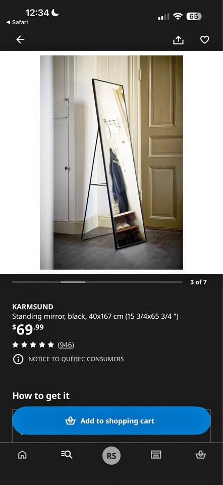 IKEA KARMSUND Standing Mirror