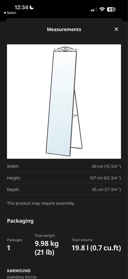IKEA KARMSUND Standing Mirror - photo 2