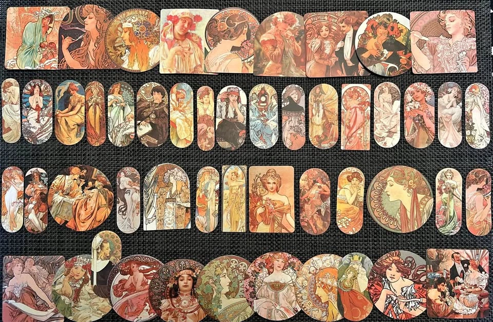 50 pc Alphonse Mucha Art Nouveau Stickers