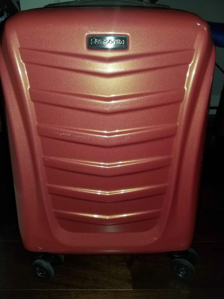 Carry-on Size Suitcase Pink/Orange
