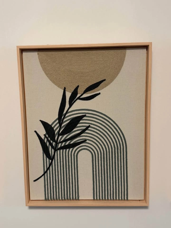 Set of 3 Framed Abstract Botanical Wall Art – Like New - photo 3