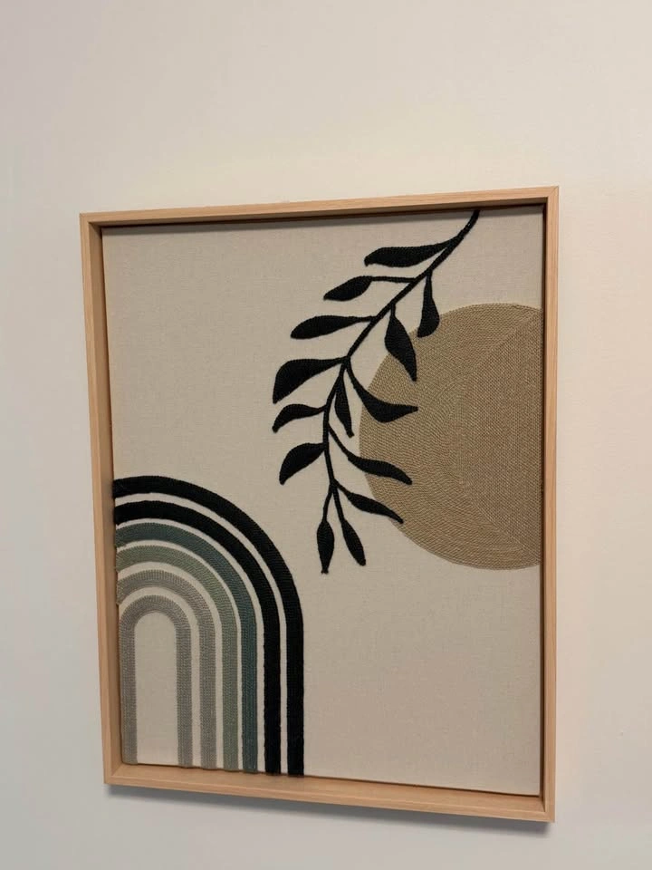 Set of 3 Framed Abstract Botanical Wall Art – Like New - photo 4