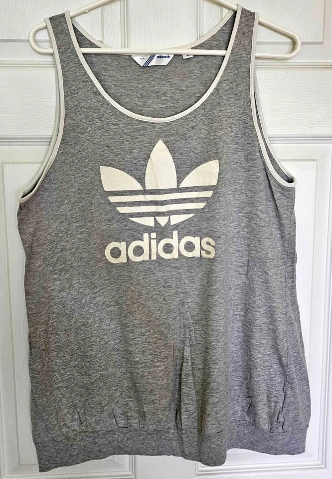 Adidas Originals Trefoil Big Logo Bubble Hem Tank Top - Size Wom