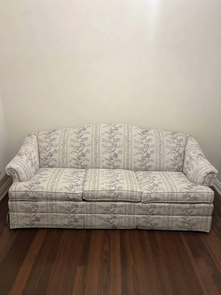 Vintage Floral Stripe Sofa Bed - photo 2