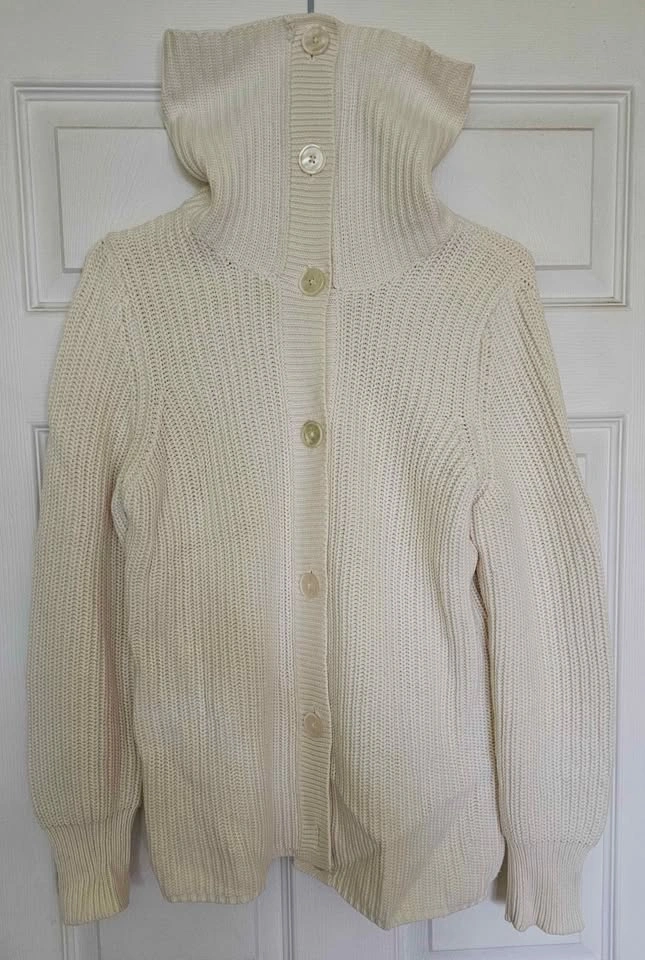 Talbots Petites 100% Cotton Chunky Knit Convertible Sweater MP - photo 2