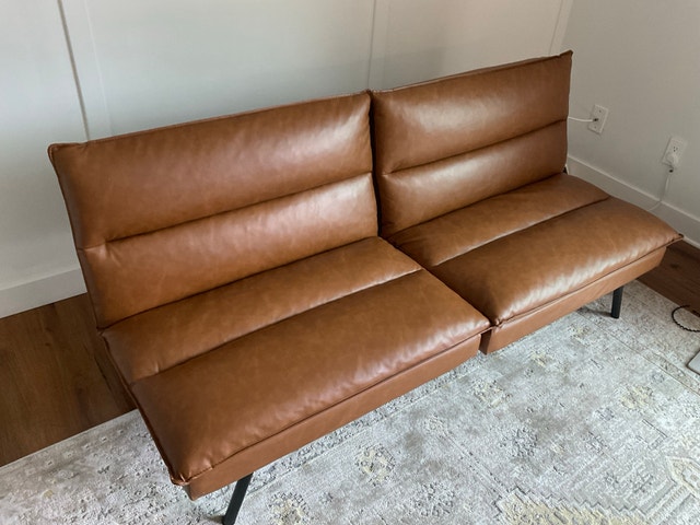 Convertible leather couch