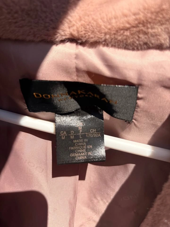 Donna Karan New York Blush Pink Faux Suede Long Coat – Size M - photo 3