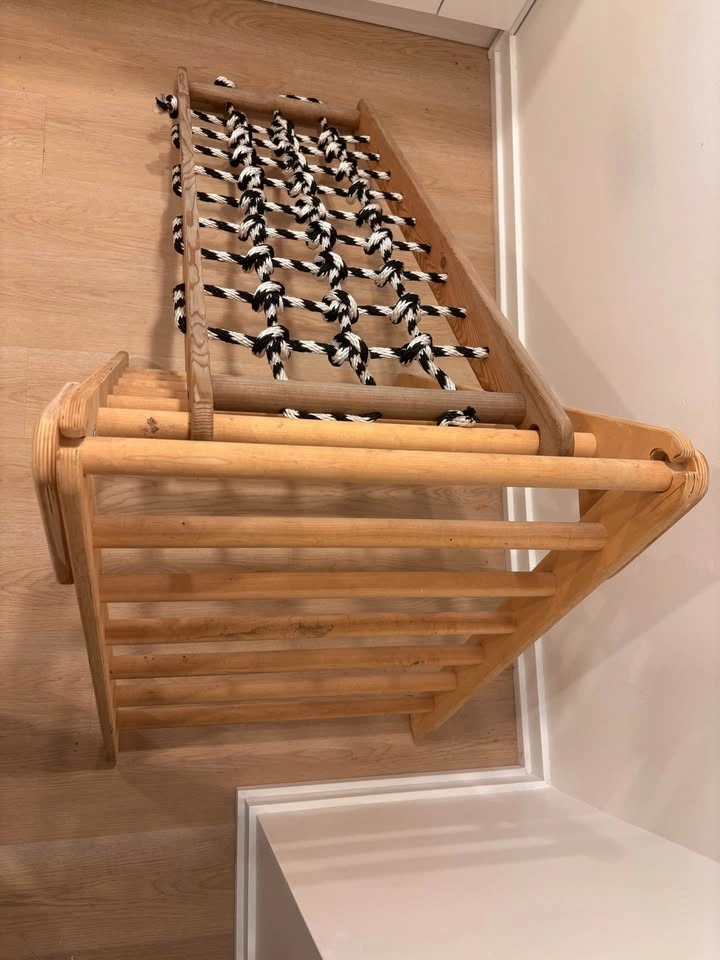 Wooden Pikler Triangle with Rope Climbing Ramp - photo 2