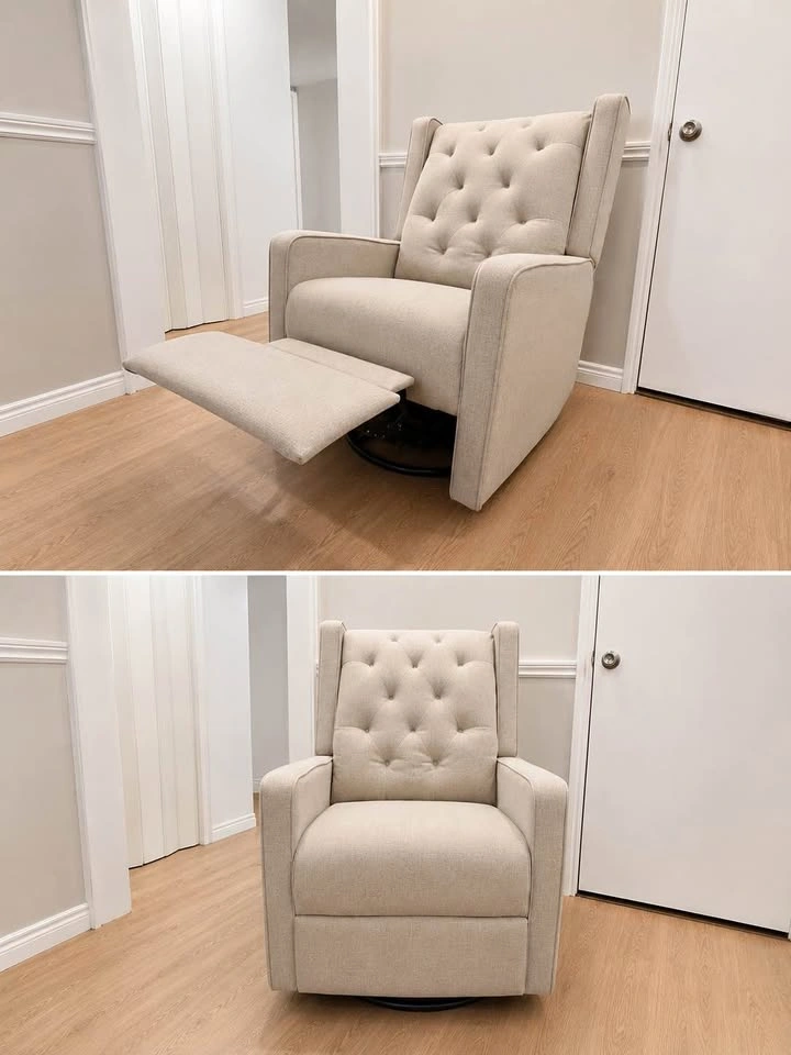 Tufted Wingback Swivel Glider Recliner