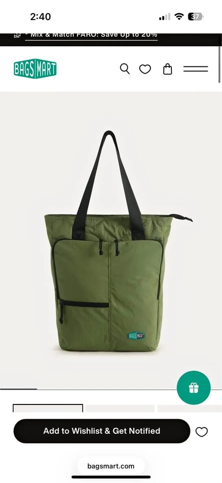Bagsmart Paz 20L Totepack