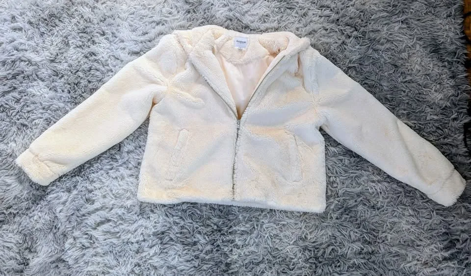 Soft White Kensie Jeans Jacket Size Small with Hood image indicator(2)