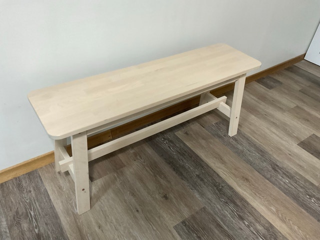 White wooden bench - photo 2