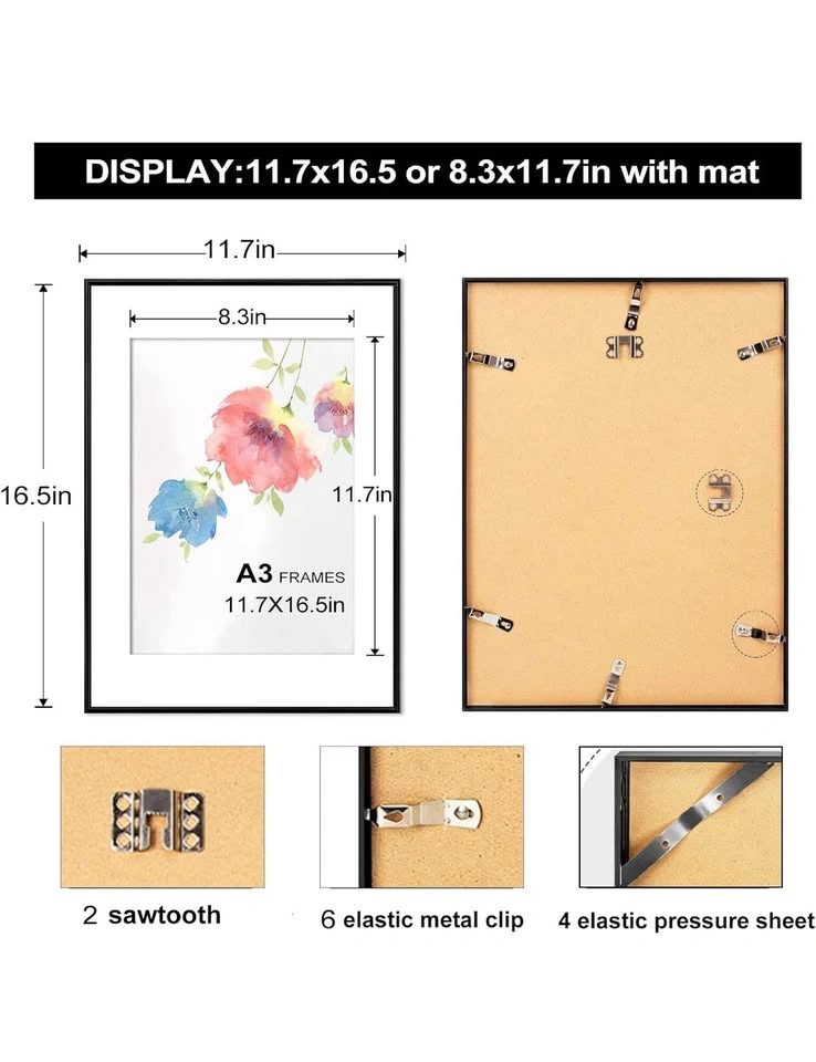 Pair of black frames with mat - photo 3