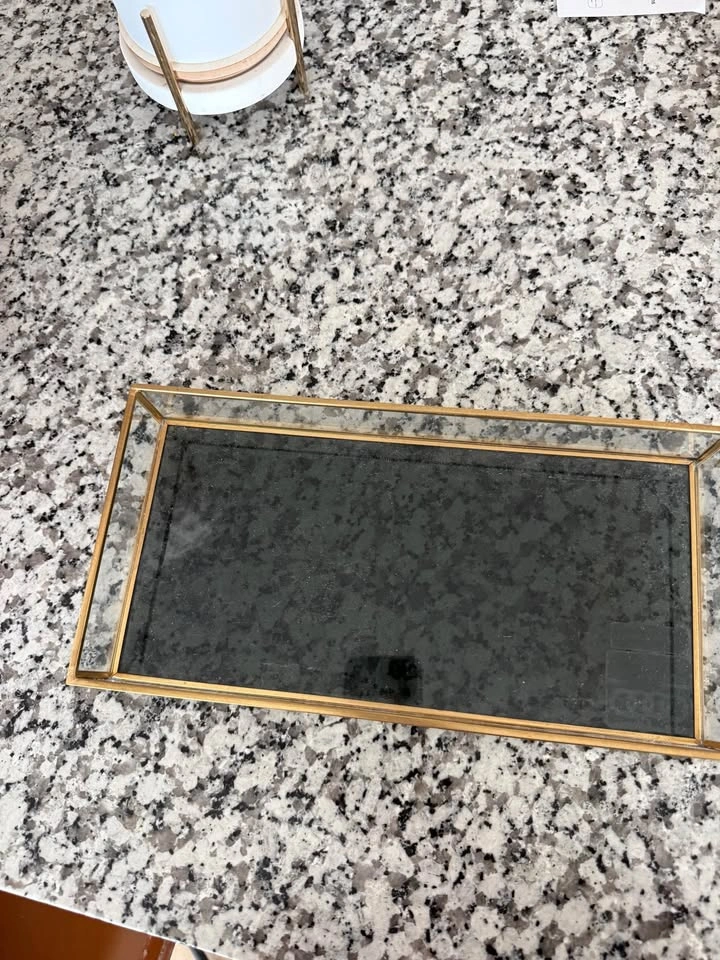 Gold Glass Decorative Tray - photo 2