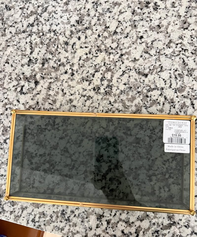 Gold Glass Decorative Tray - photo 3