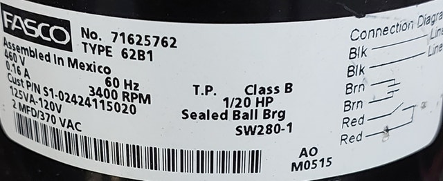 FASCO Inducer Blower Motor Assembly 71625762 M016 - photo 2