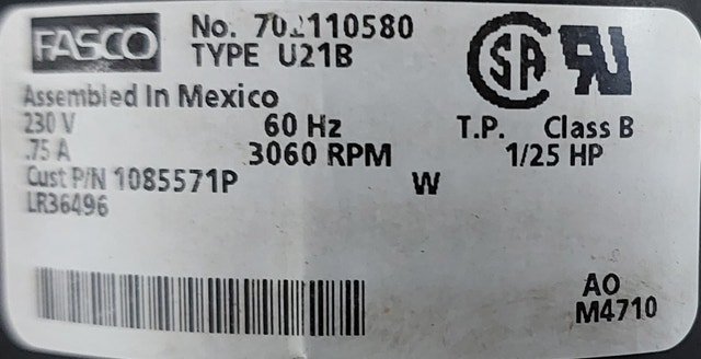 Inducer Blower Motor (FASCO Assembly 702110580) M011 - photo 3