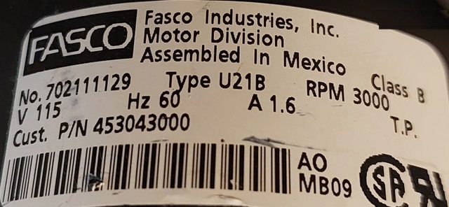 FASCO Inducer Blower Motor Assembly 702111129 M007 - photo 4