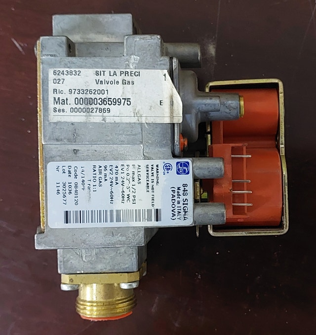 Gas Valve Specifications – SIT 848 SIGMA (Code 0848120) - photo 3