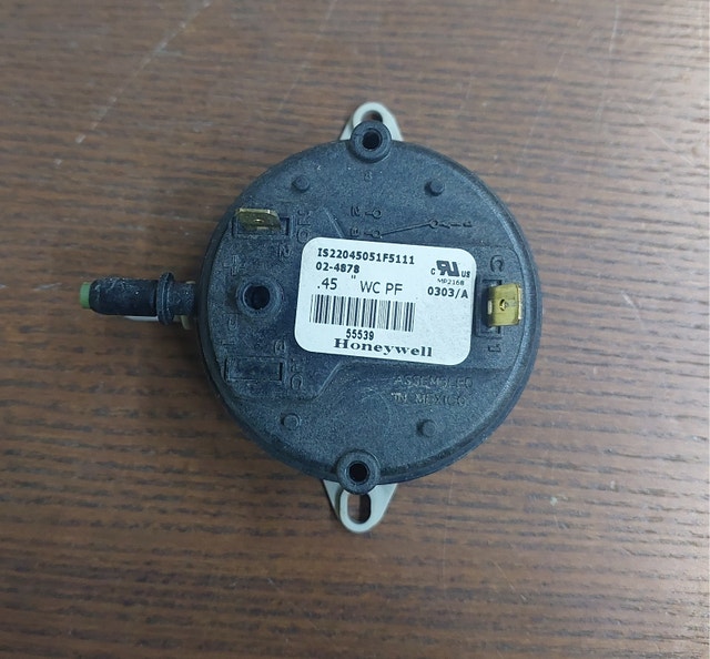 Furnace Air Pressure Switch – Honeywell Compatible (45" WC PF)