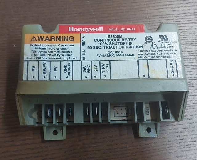 Honeywell S8600M Ignition Control Module – Continuous Re-Try